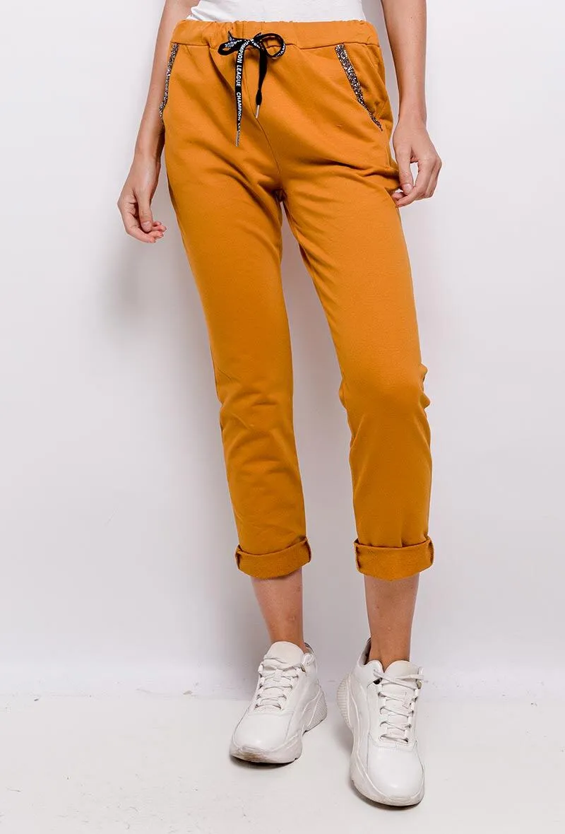 Jogger pants with strass