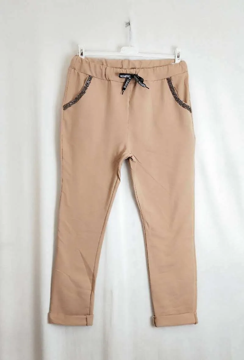 Jogger pants with strass