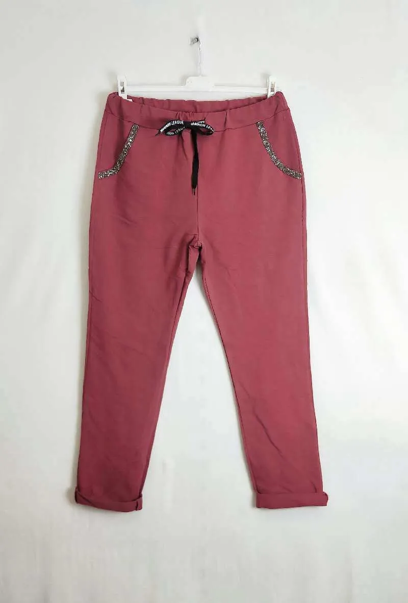 Jogger pants with strass