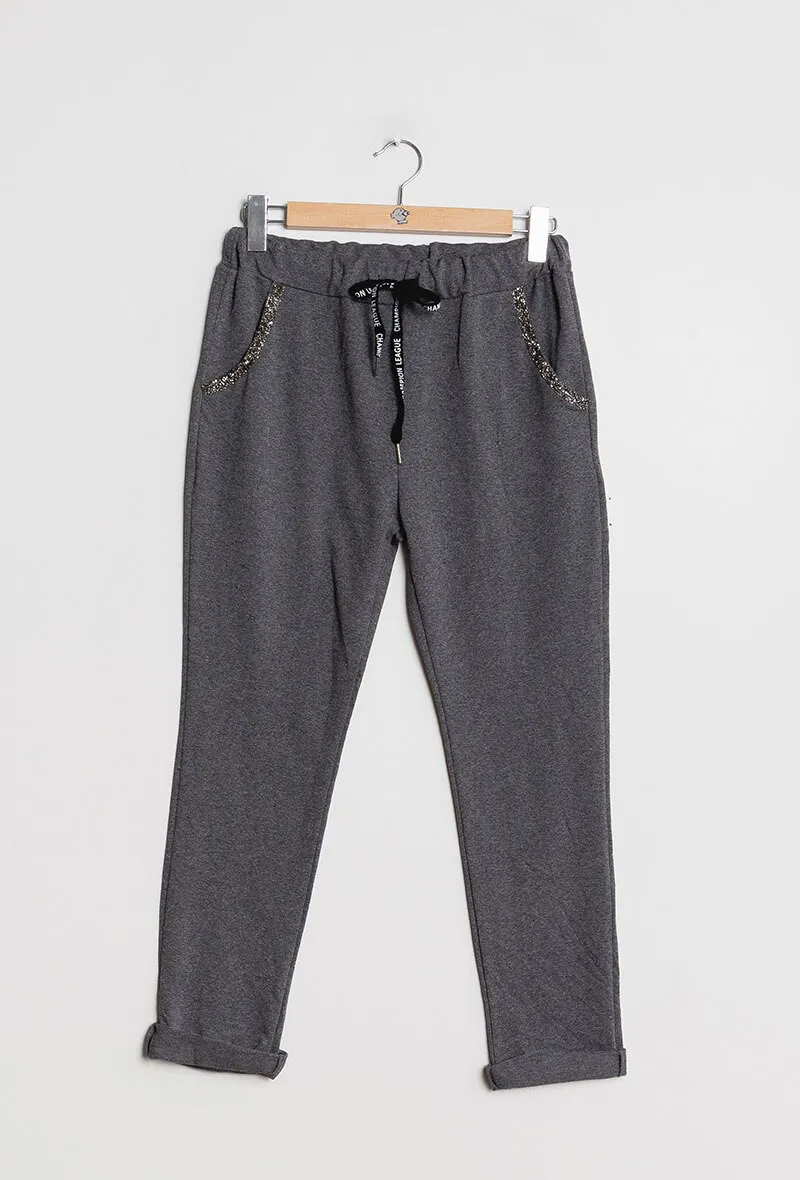 Jogger pants with strass