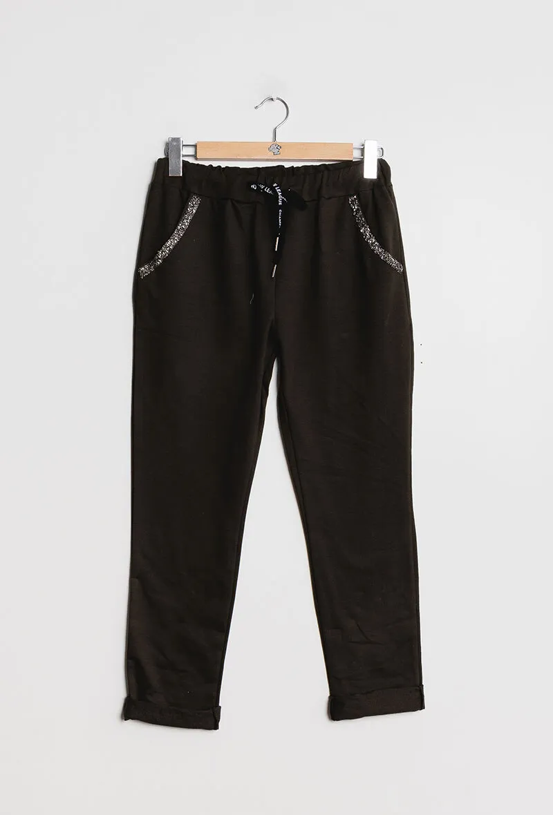 Jogger pants with strass